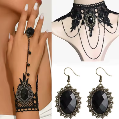 "Aksamitny Uścisk Nocy" – Zestaw Gotyckiej Biżuterii Multifunkcyjnej