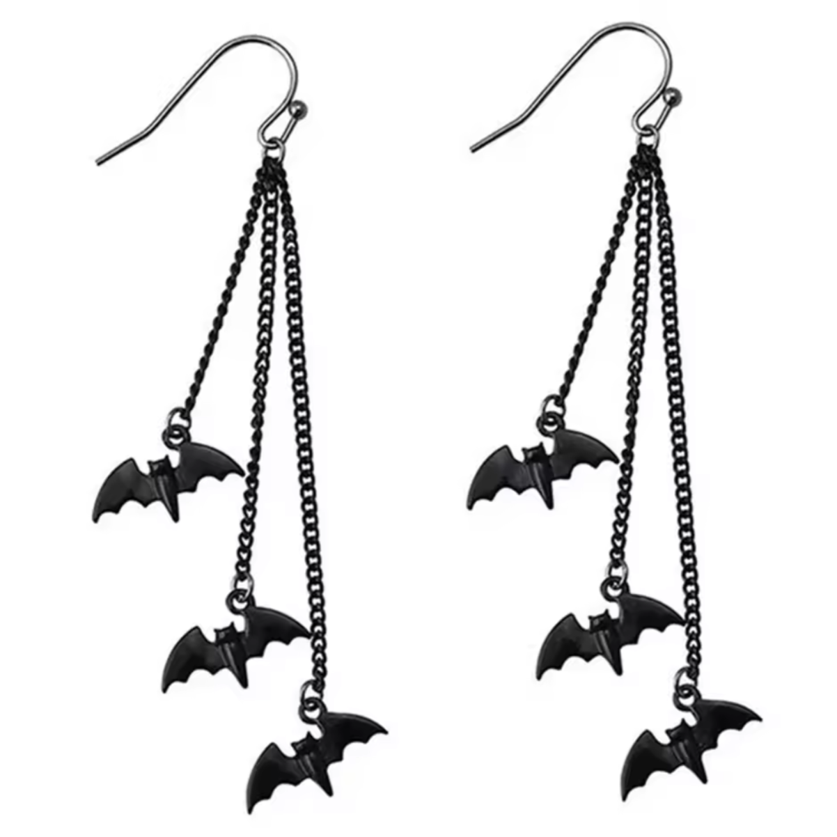 "Mroczny Lot" – Długie kolczyki z nietoperzami