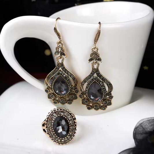 "Sekret Orientu" – Zestaw Kolczyki i Pierścionek