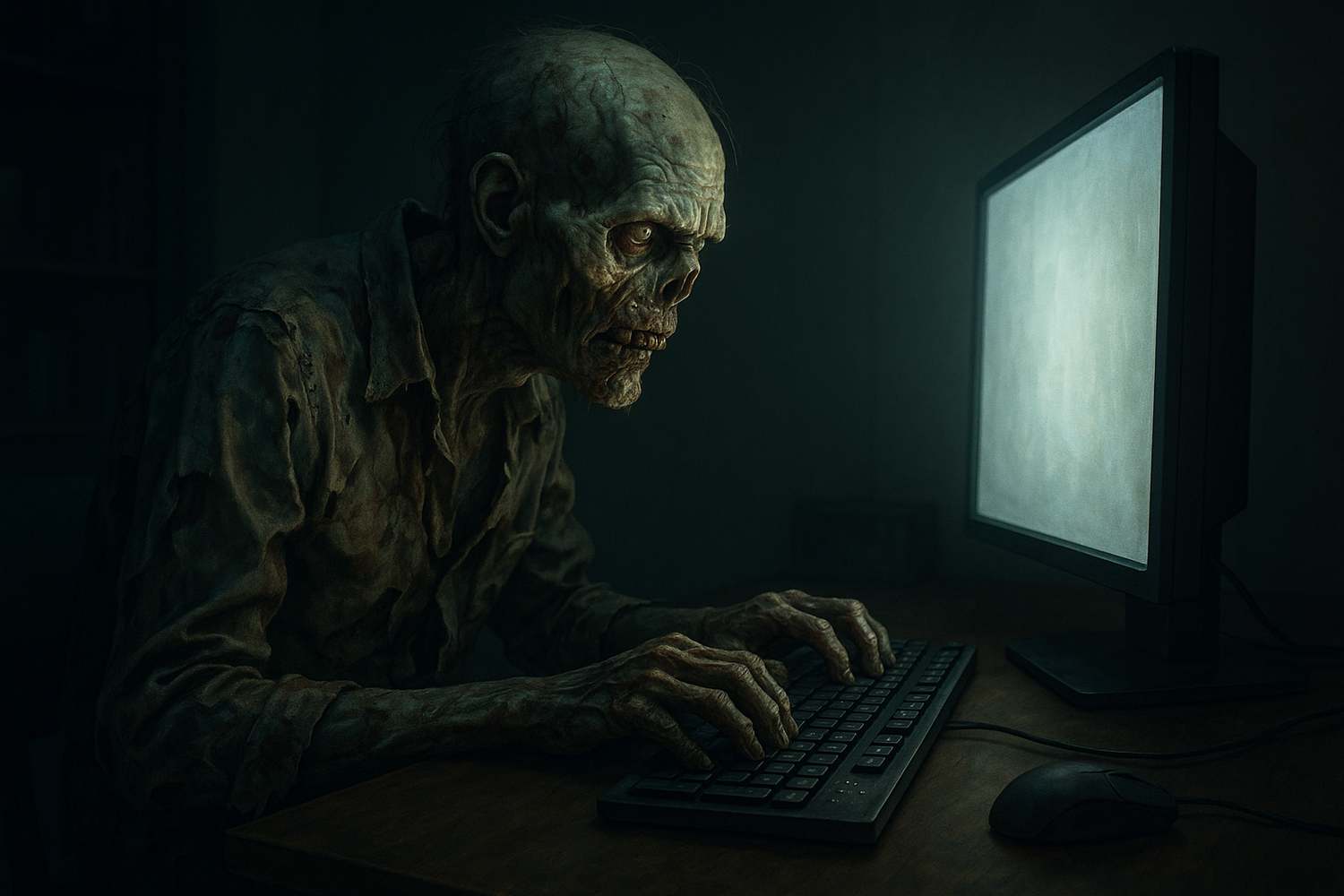 zmbie przed komputerem